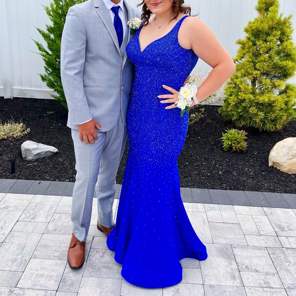 royal blue prom dress
